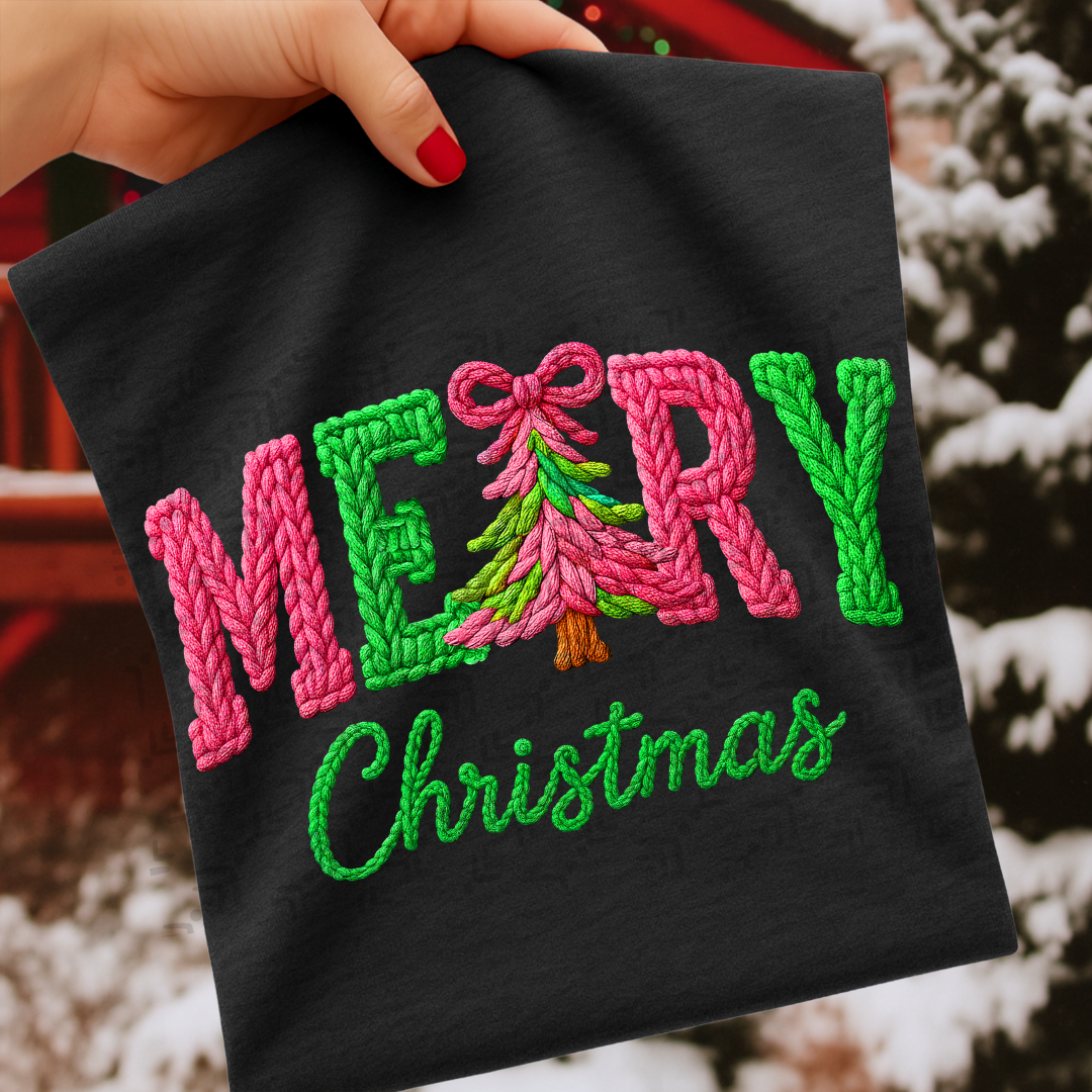 Bright Merry Christmas Faux Yarn