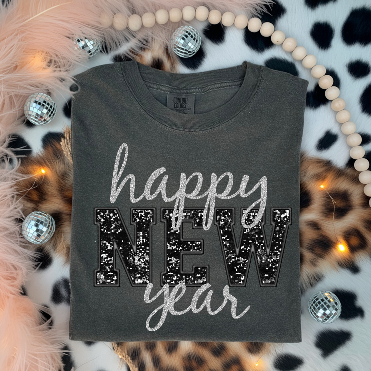 Happy New Year FAUX Glitter