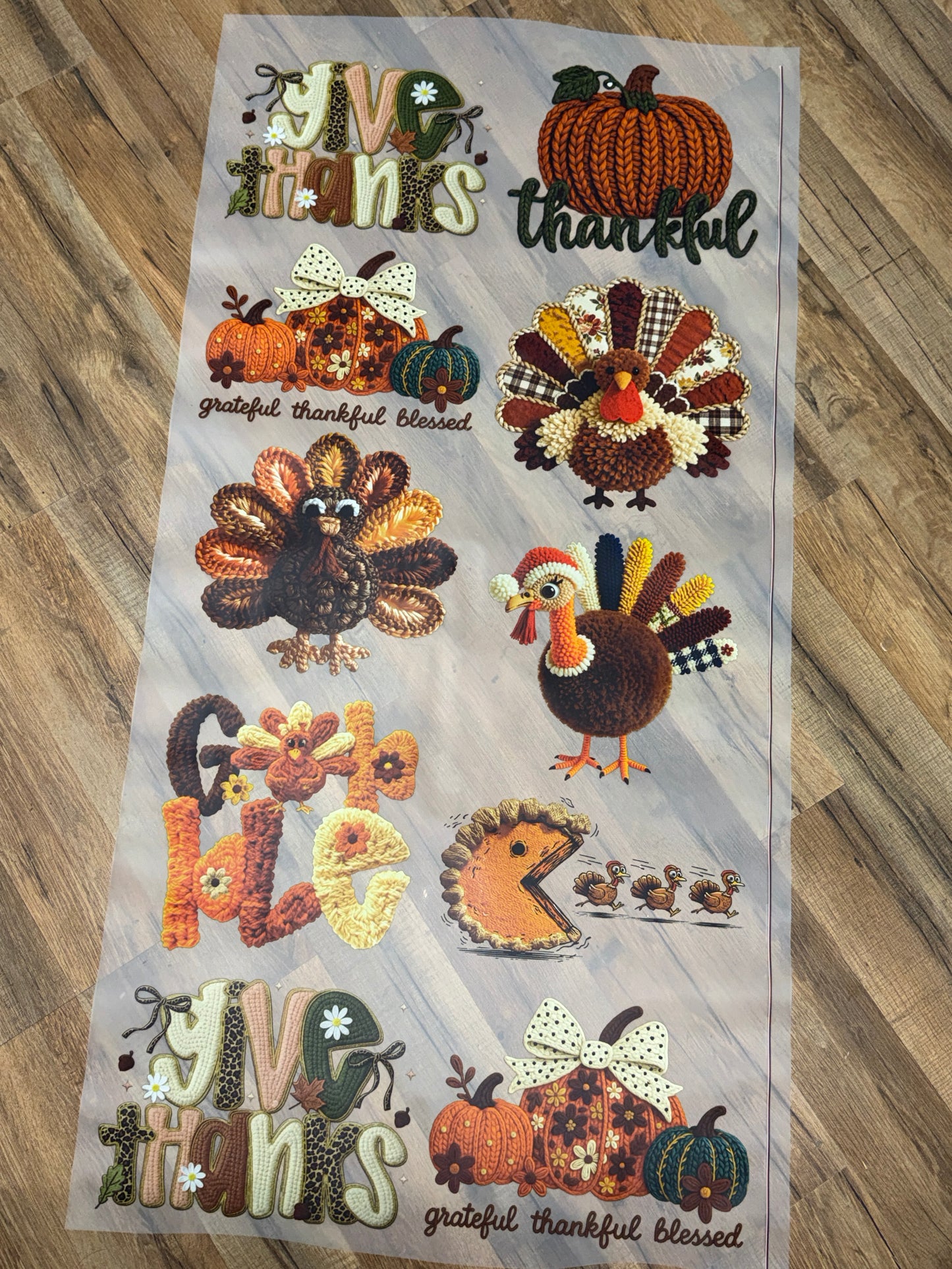 Thanksgiving Faux Yarn Gang Sheet