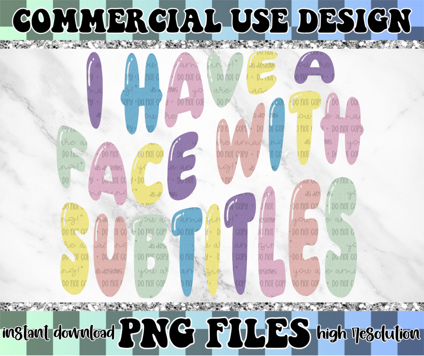 I have a face with subtitles | PNG File