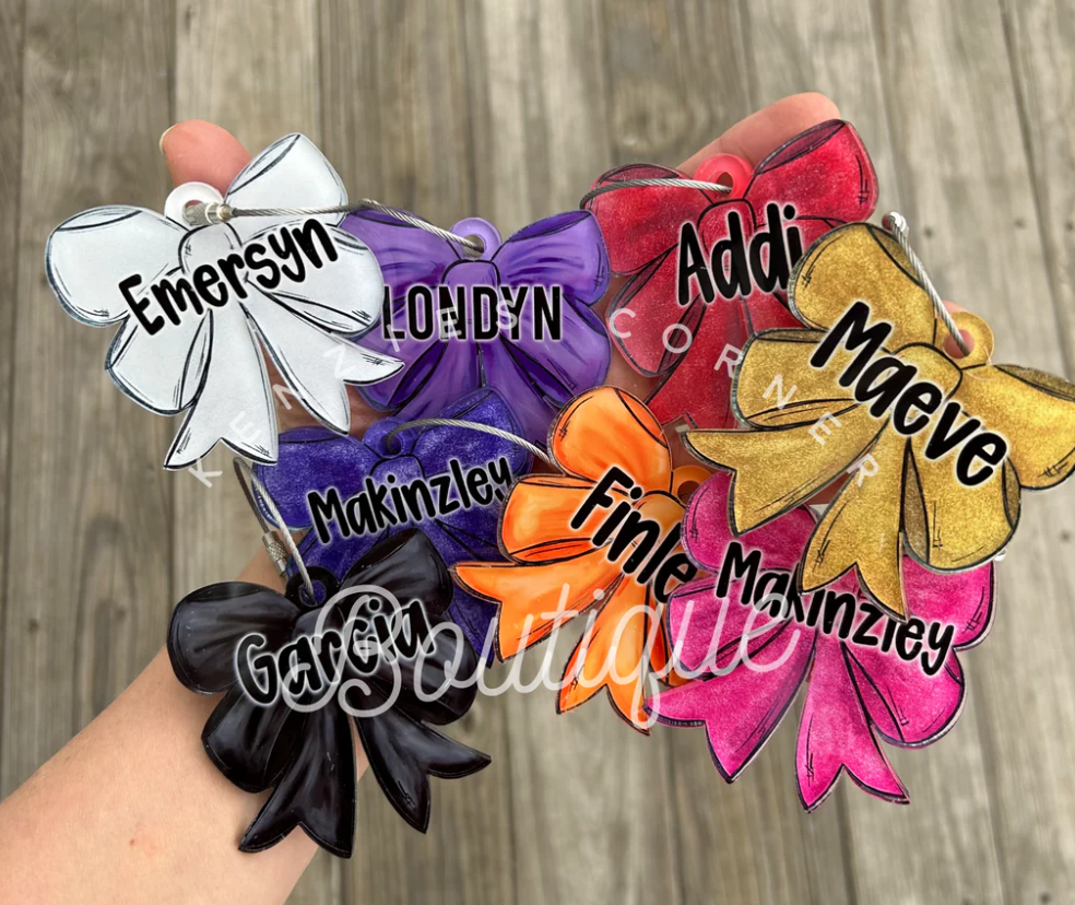 Acrylic Bow Bag Tag