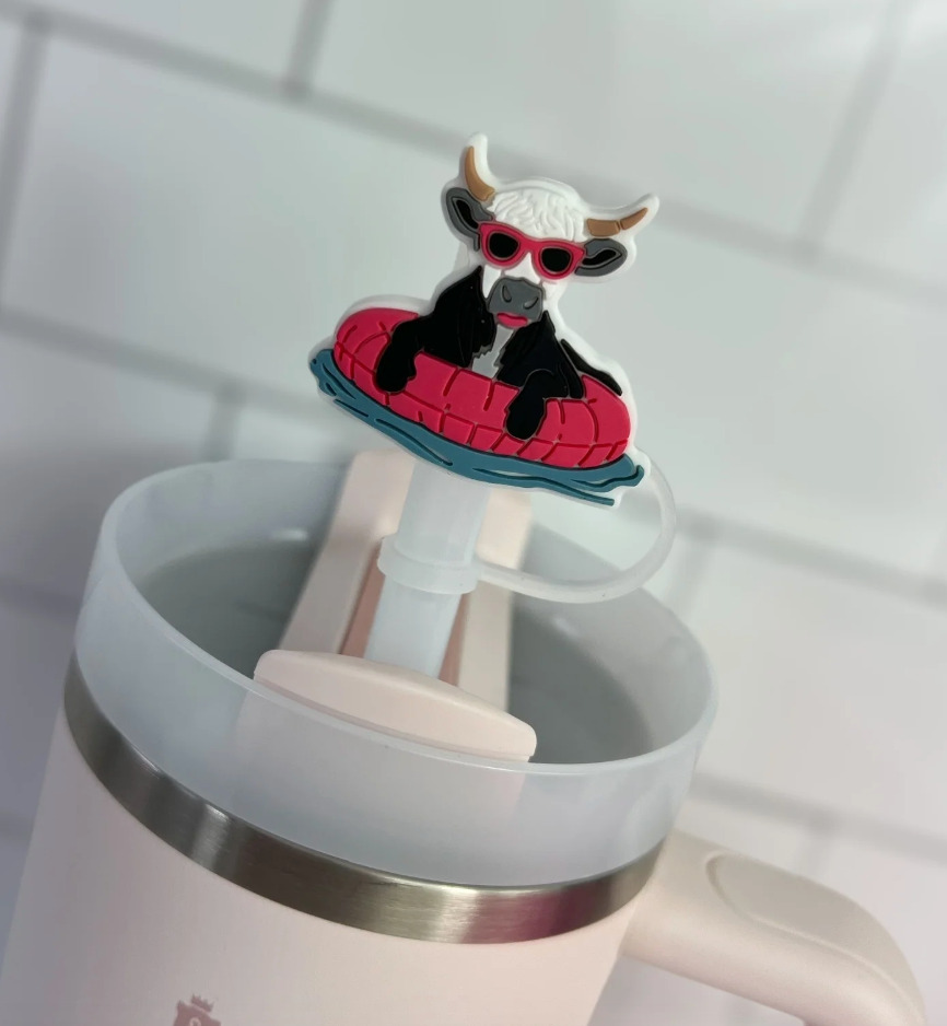 Cow Floatie Straw Topper