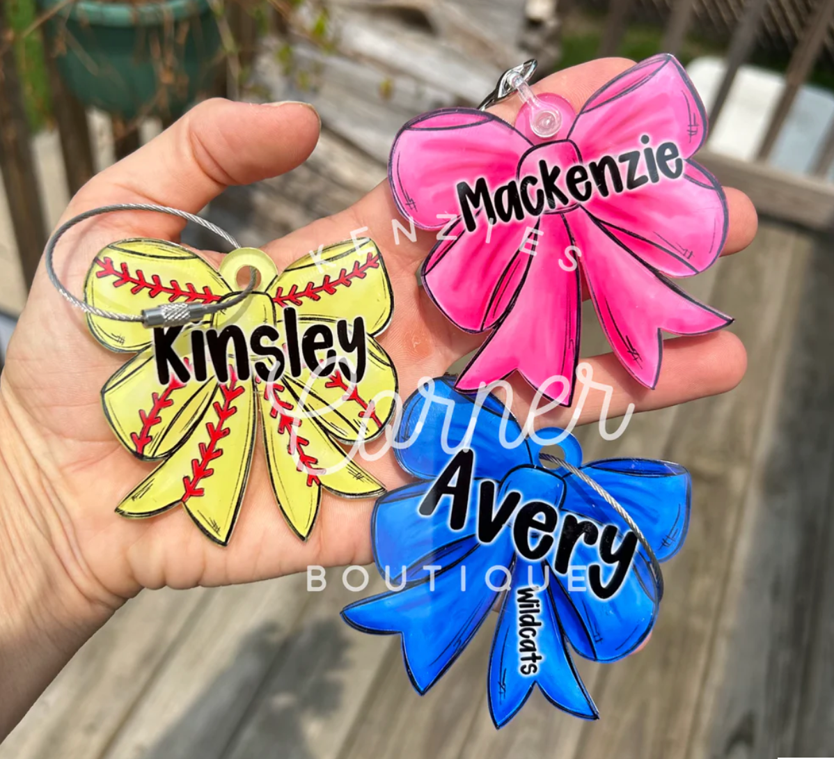Acrylic Bow Bag Tag