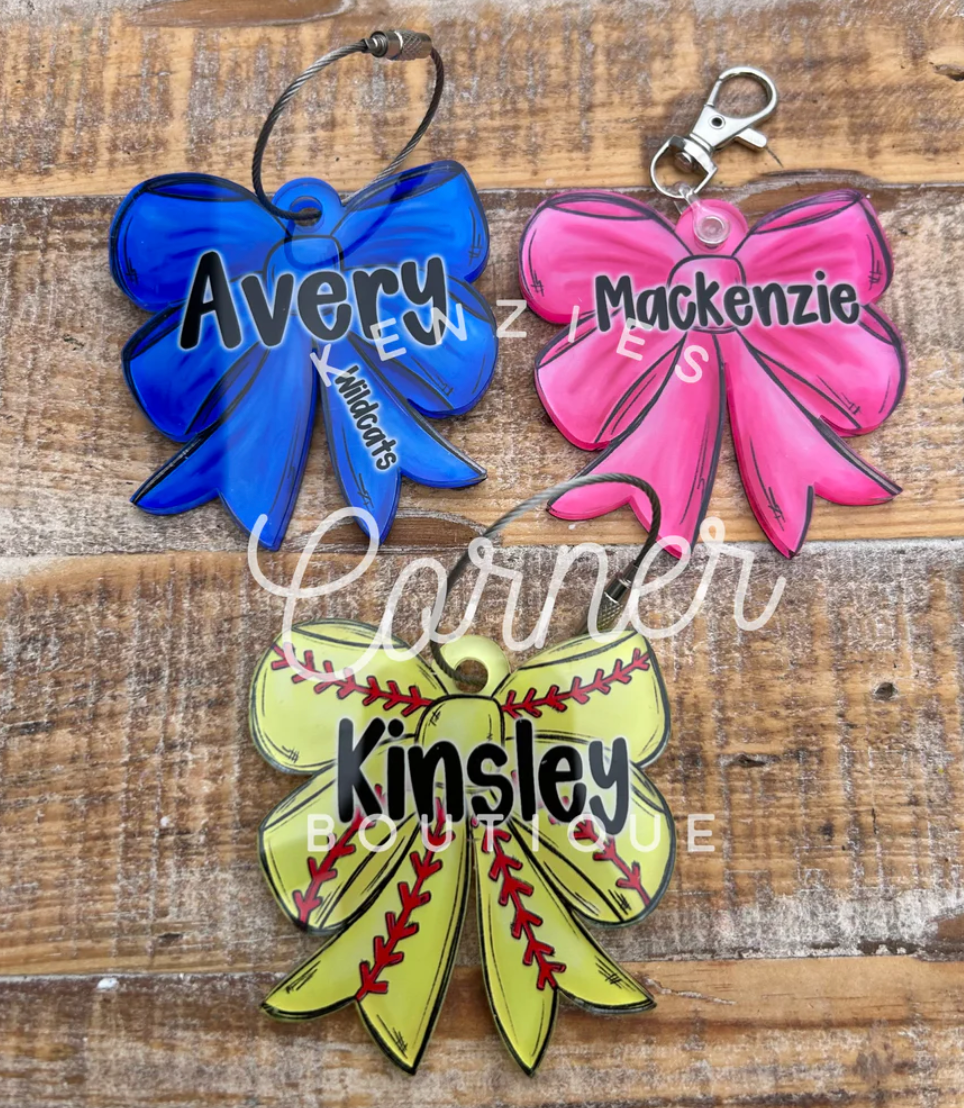 Acrylic Bow Bag Tag