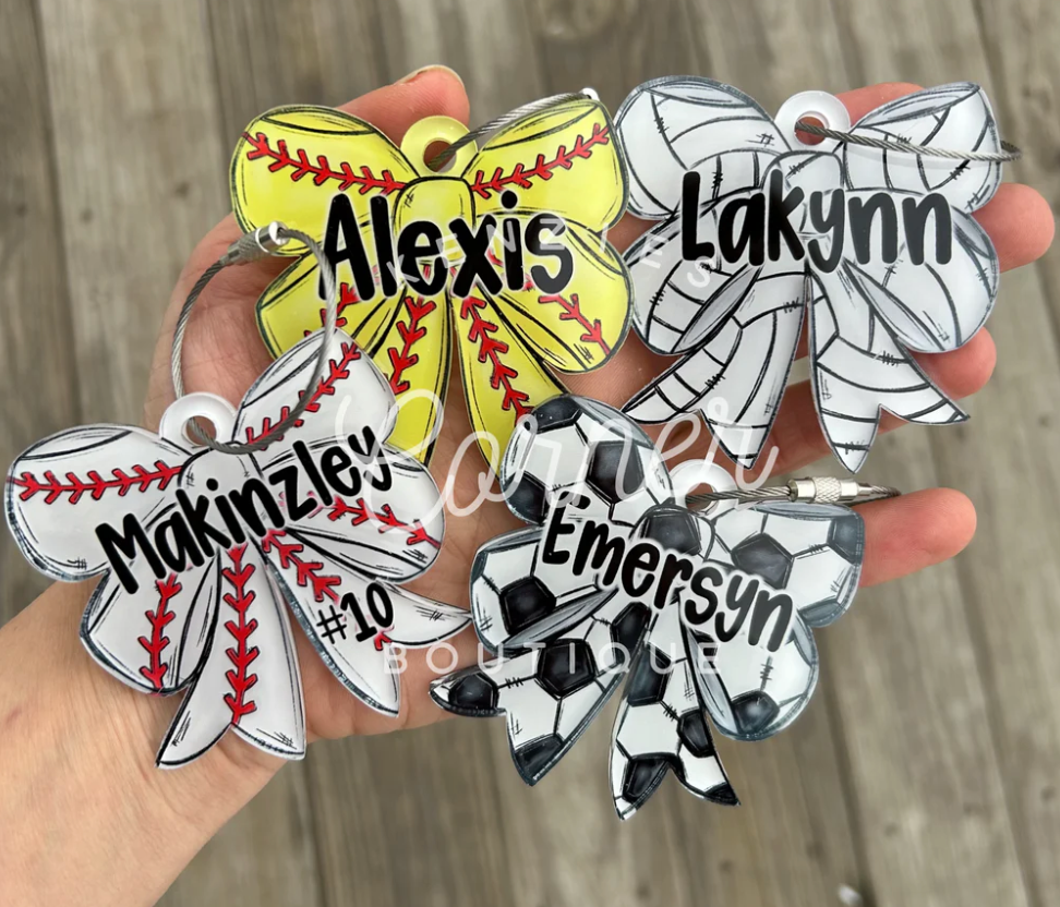 Acrylic Bow Bag Tag