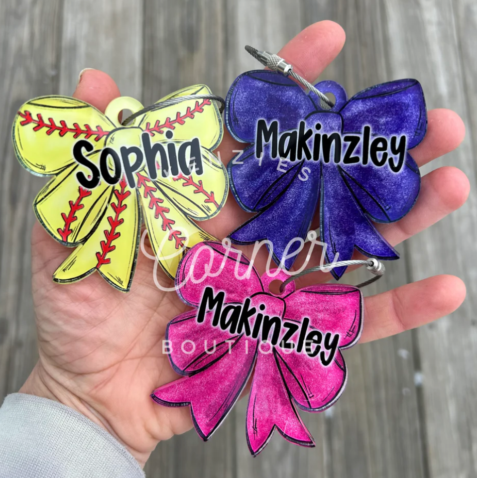 Acrylic Bow Bag Tag