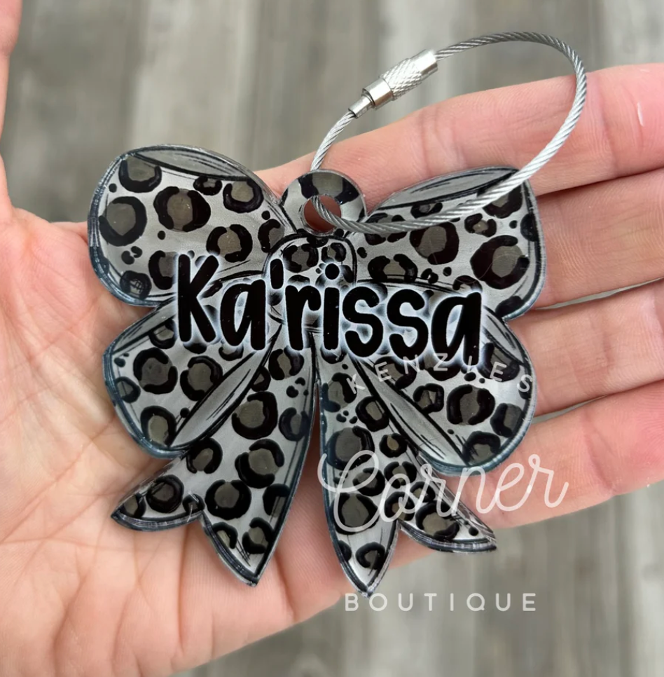 Acrylic Bow Bag Tag