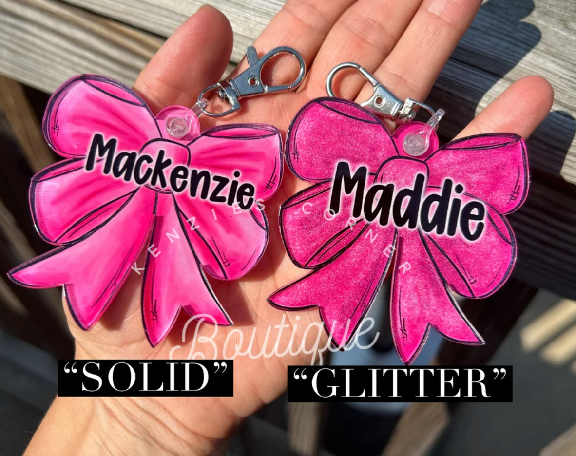 Acrylic Bow Bag Tag