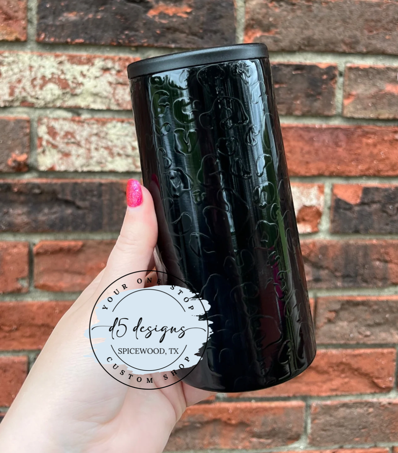 Black Cheetah Skinny Koozie