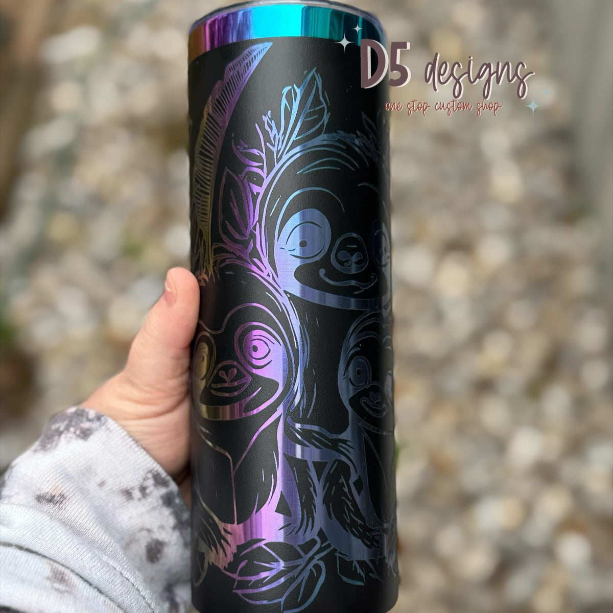 Sloth 20oz Rainbow Engrave Tumbler