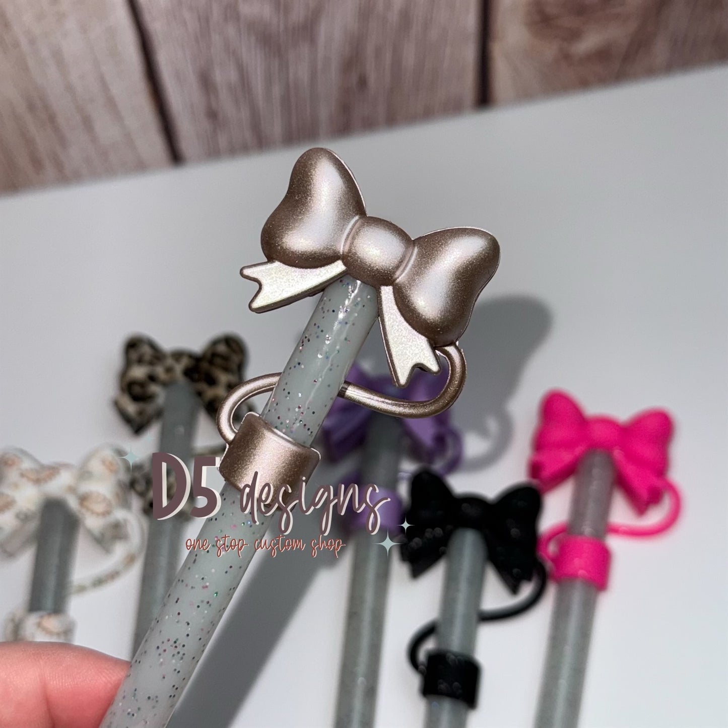 Bow Straw Toppers