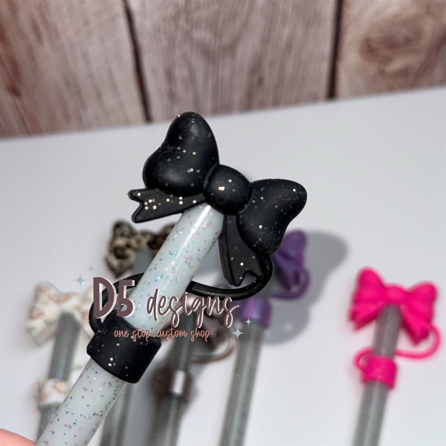 Bow Straw Toppers