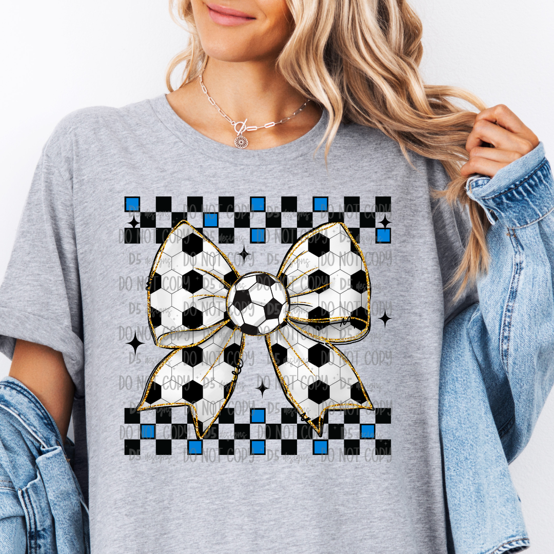 Soccer Ball Coquette Checkered