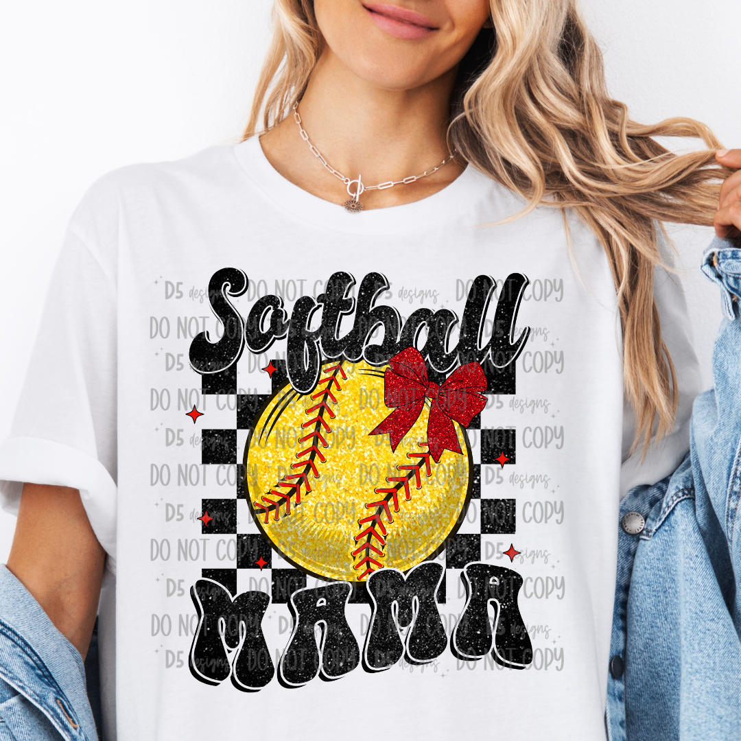 Softball Mama Checkered