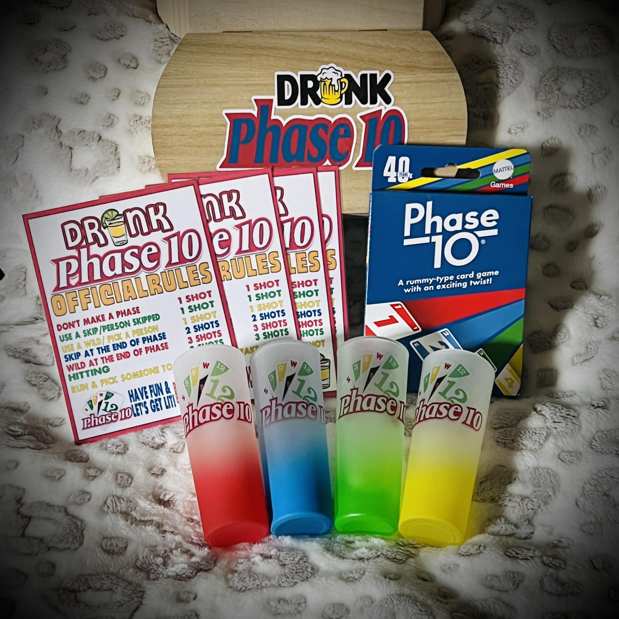 Drunk PHASE 10 Adult Drinking Game D5 Designs