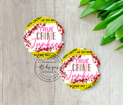 True Crime Neoprene Car Coasters