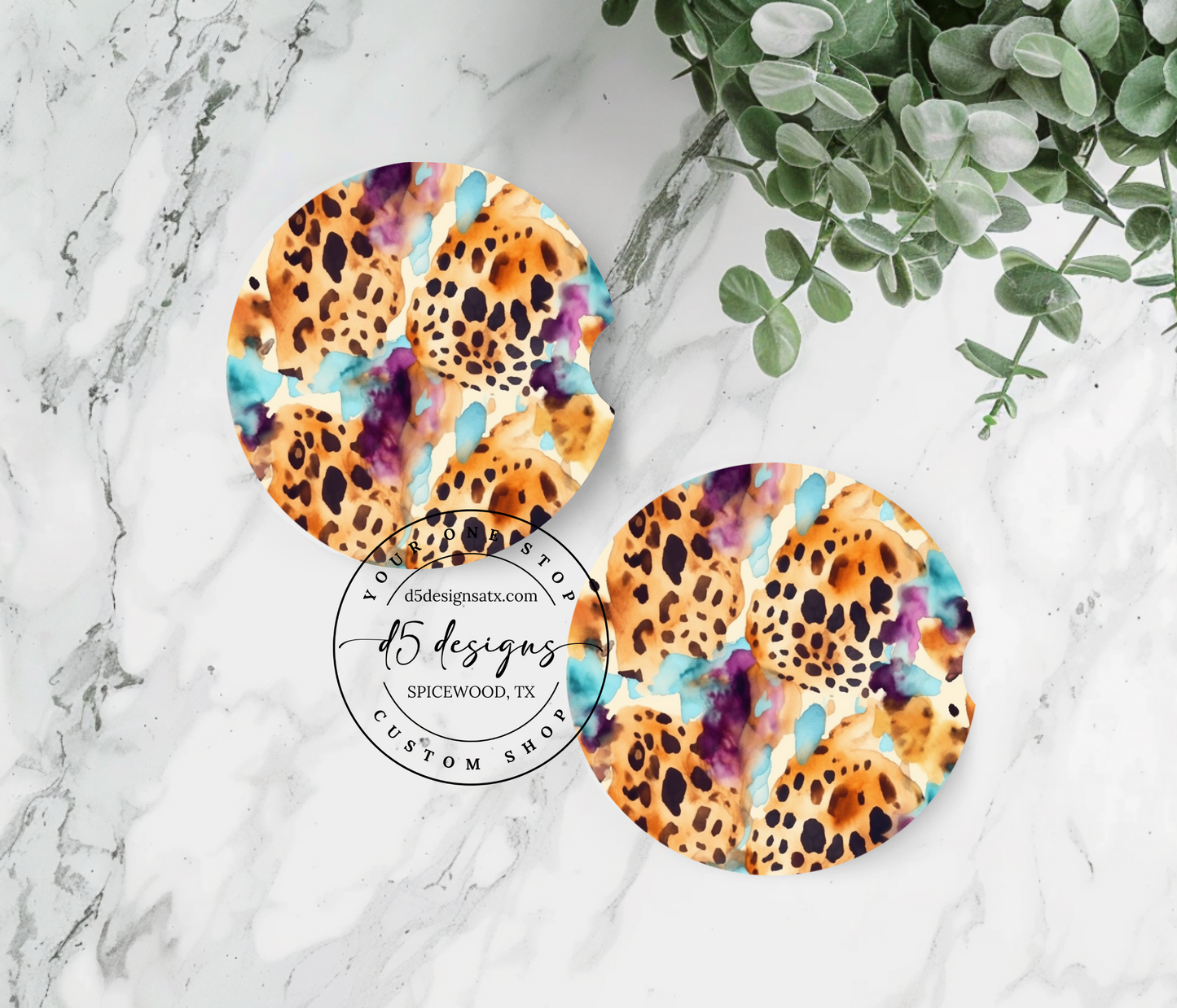 Animal Print Neoprene Car Coasters