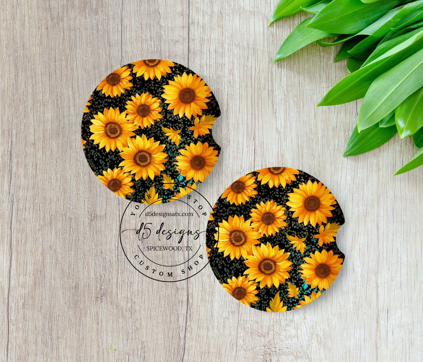 Floral Neoprene Car Coasters (2)