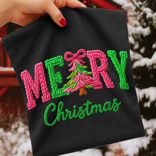 Bright Merry Christmas Faux Yarn