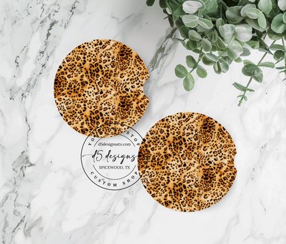 Animal Print Neoprene Car Coasters