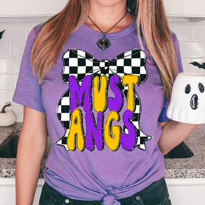 Purple & Gold Bow Mustang Unisex Tee