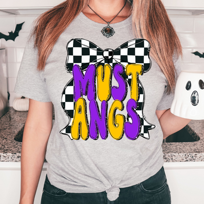 Purple & Gold Bow Mustang Unisex Tee
