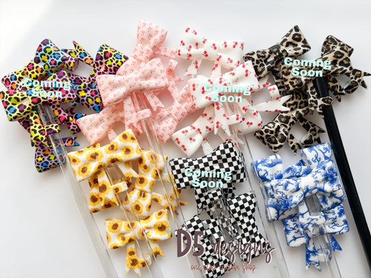 Pattern 3D Bow Straw Topper