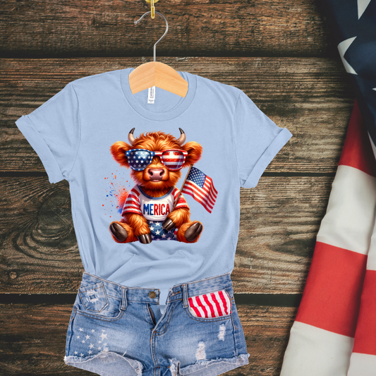 Patriotic Highland Cow