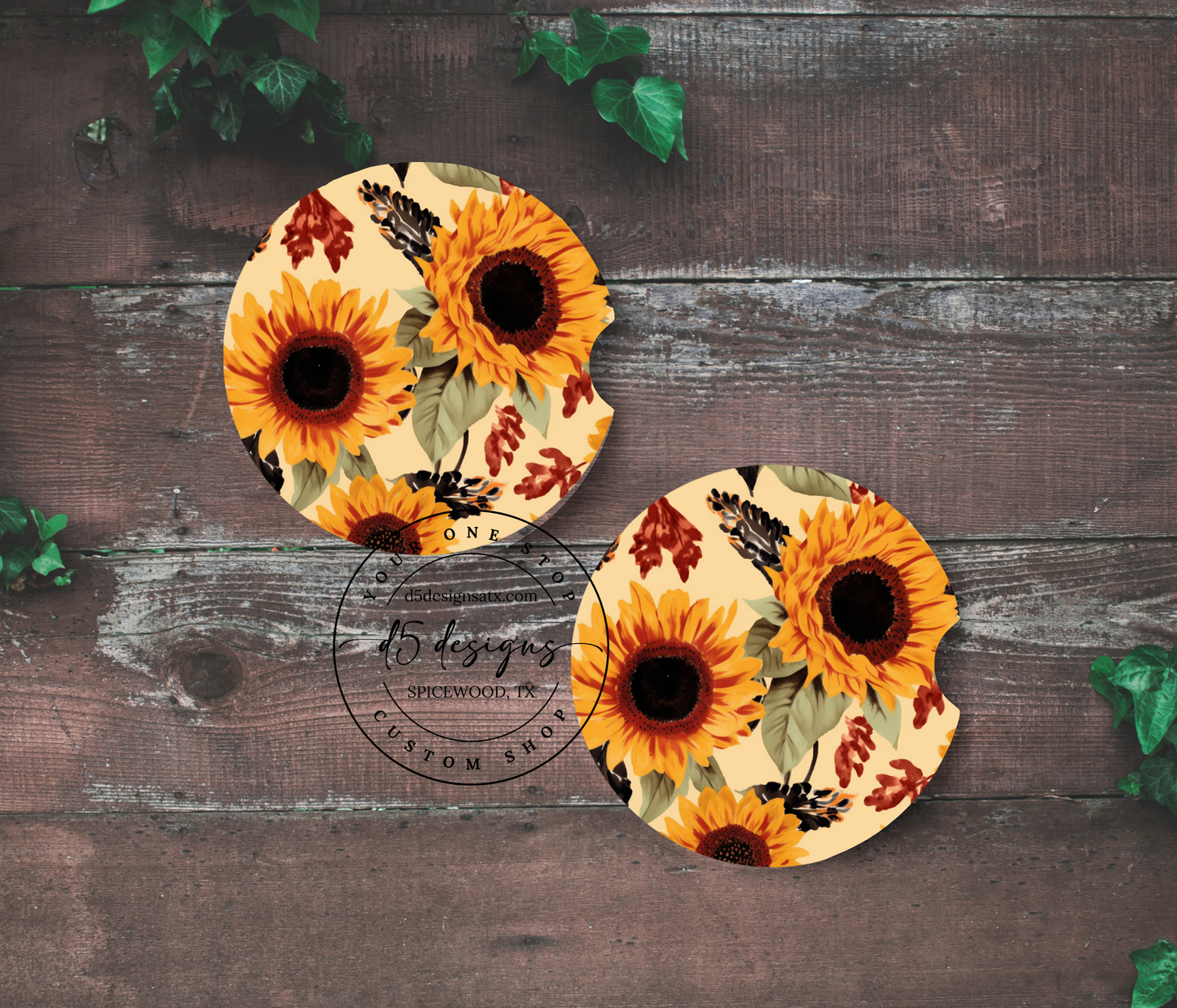 Floral Neoprene Car Coasters (1)