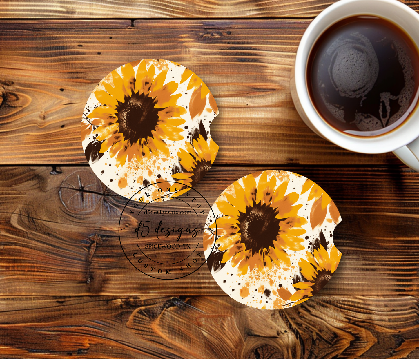 Floral Neoprene Car Coasters (1)