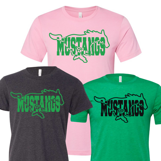 Mustangs Green Unisex Tee
