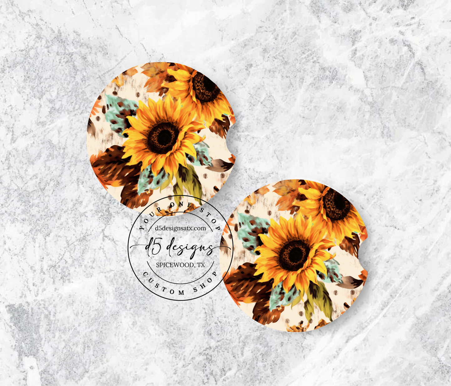 Floral Neoprene Car Coasters (2)