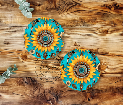 Floral Neoprene Car Coasters (1)