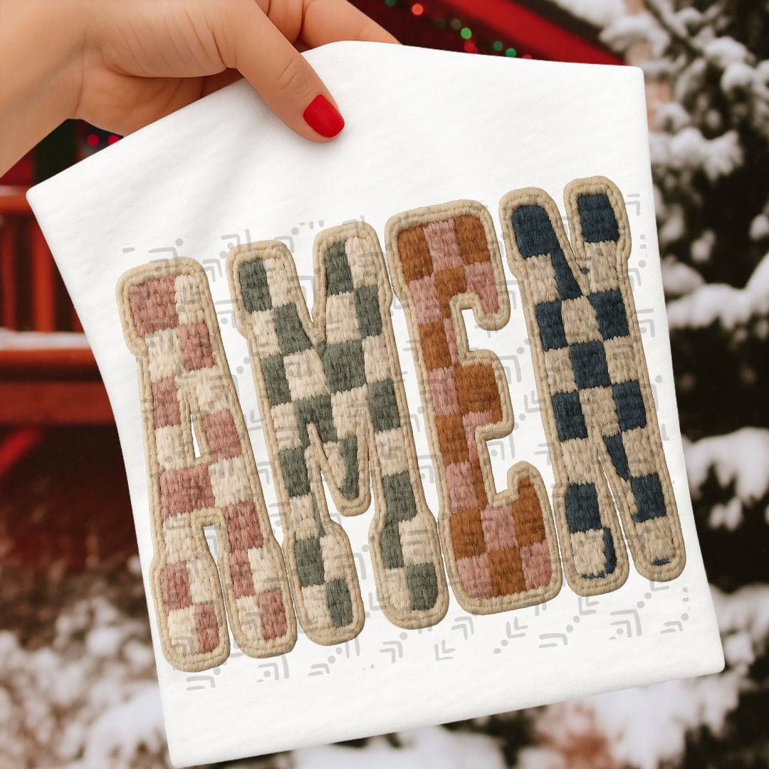 Amen Checkered Faux Yarn