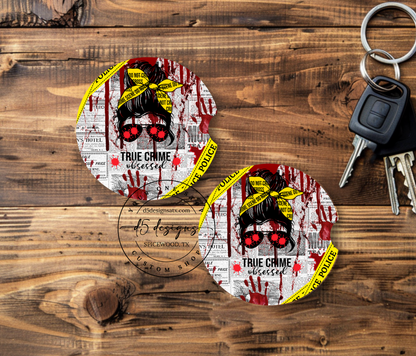 True Crime Neoprene Car Coasters