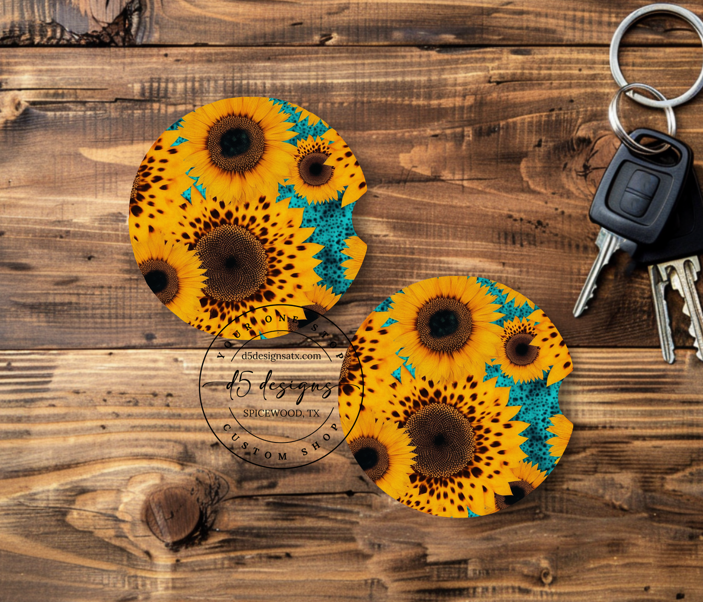 Floral Neoprene Car Coasters (2)