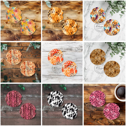 Animal Print Neoprene Car Coasters