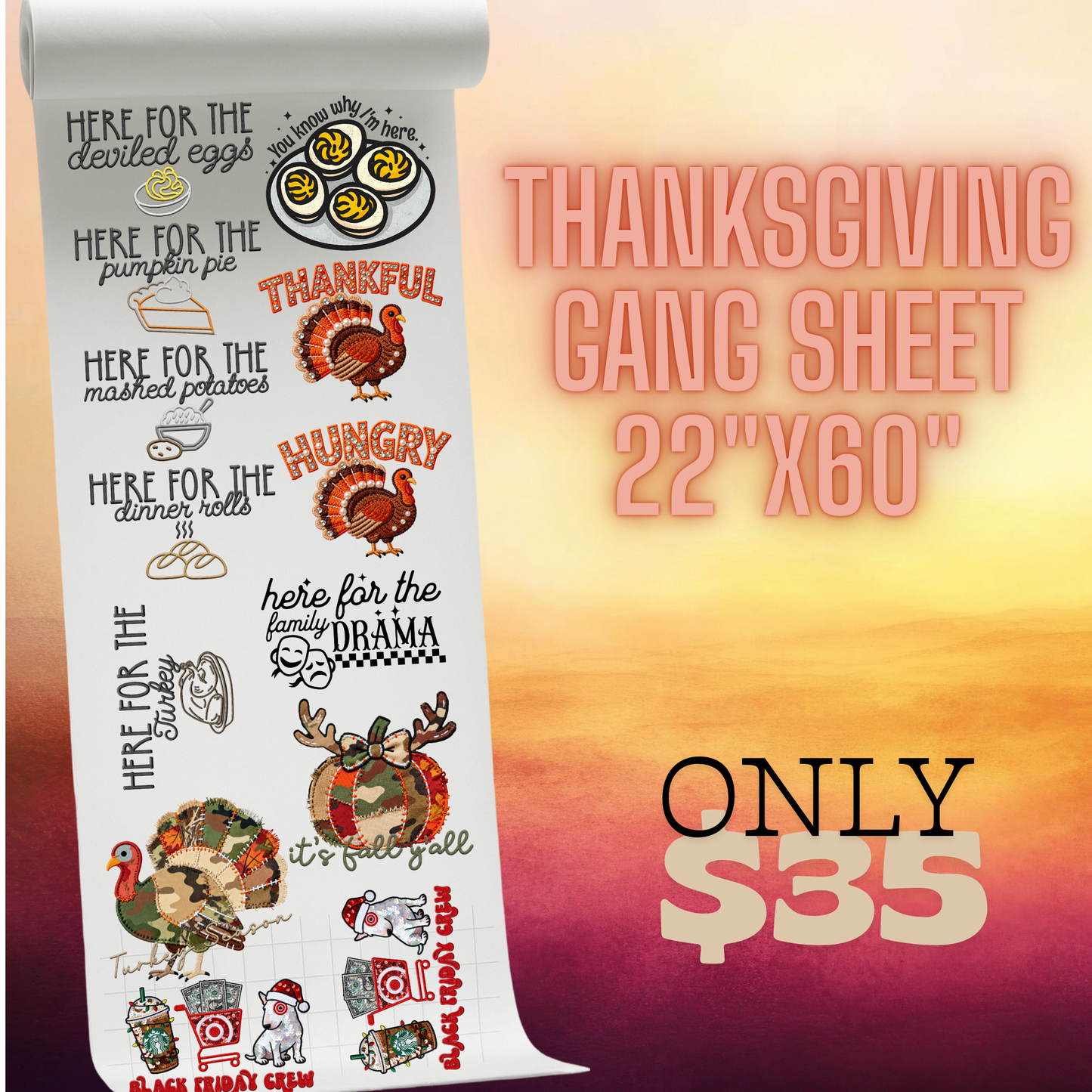 Thanksgiving Gang Sheet