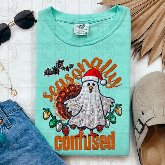 Seasonally Confused FAUX Embroidery & Bling