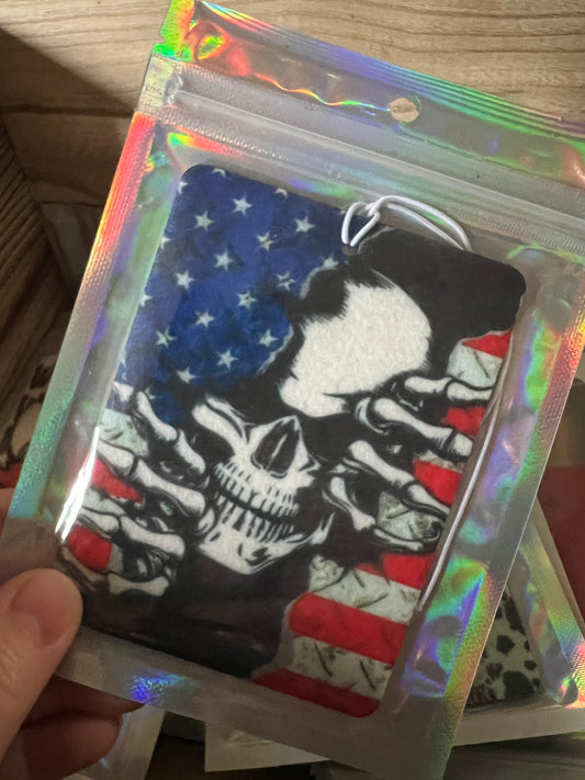 American Flag/Skull Felt Freshie