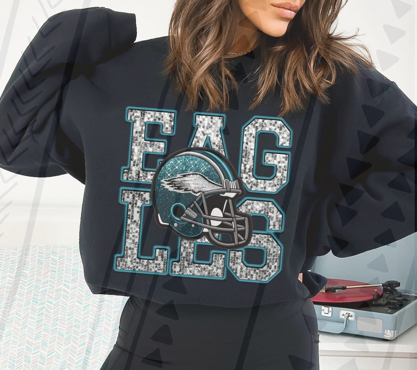 Eagles Faux Embroidery