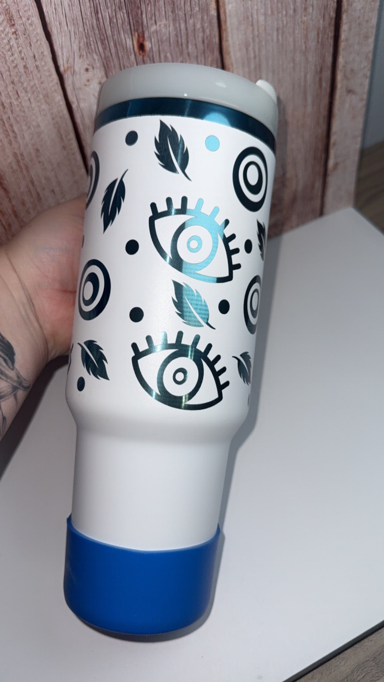 Evil Eye 40oz Blue Engrave