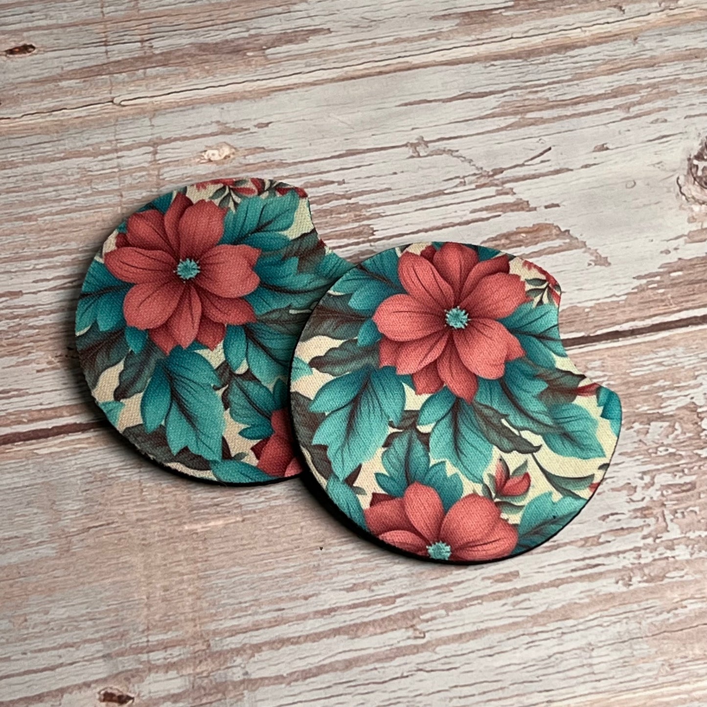 Pink Floral Car Coasters