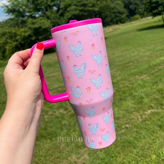 Neon Chickens 40oz Tumbler