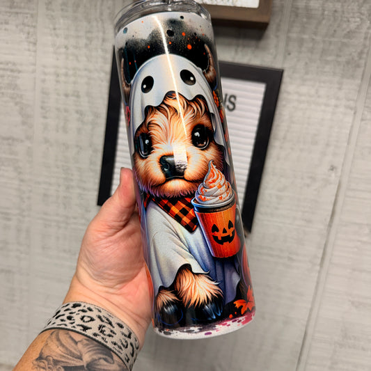 Ghost Cow Holographic Tumbler