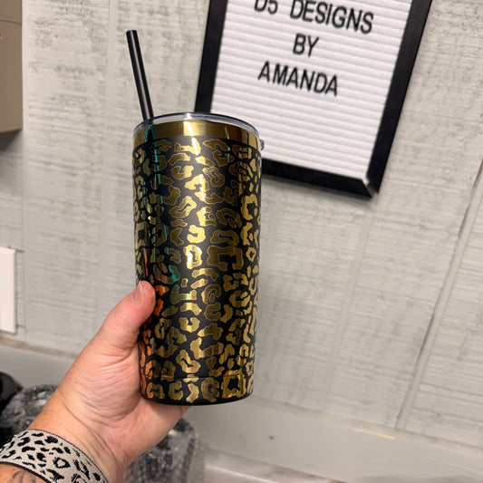 Leopard Engraved Tumbler