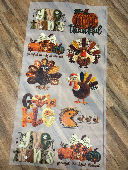 Thanksgiving Faux Yarn Gang Sheet