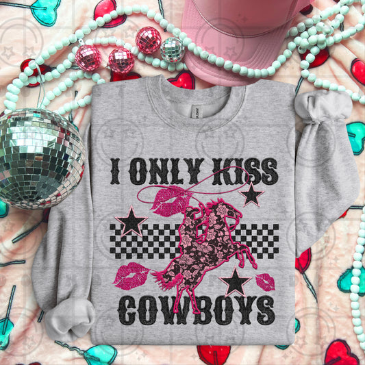 I Only Kiss Cowboys DTF Transfer