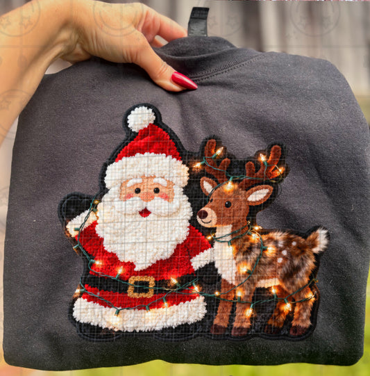 Santa Reindeer with FAUX Lights