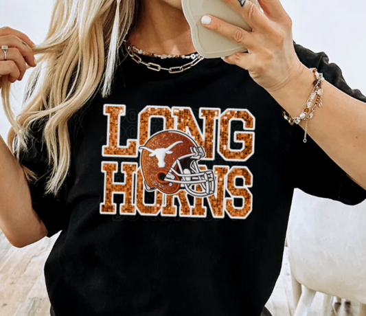 Longhorns Faux Embroidery/Glitter